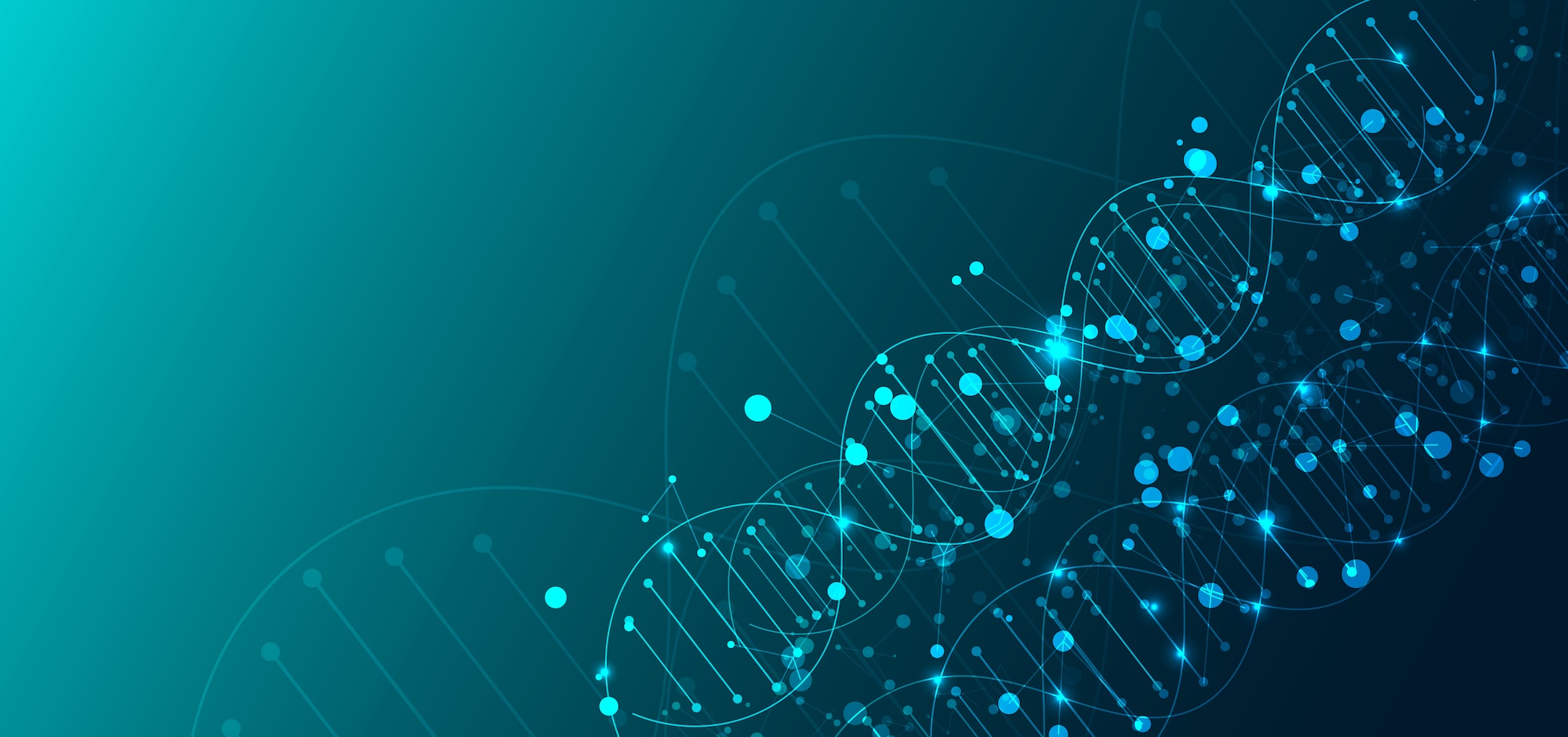 Template for science and technology concept or banner with a DNA molecules. You can use for ad, poster, template, business presentation. Vector illustration